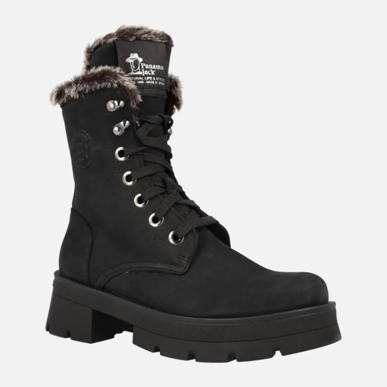 Botas Clare de piel nobuck con forro de pelo y cordones