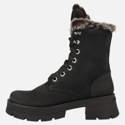 Botas Clare de piel nobuck con forro de pelo y cordones