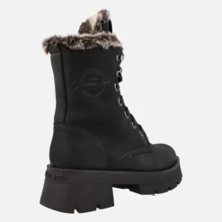 Botas Clare de piel nobuck con forro de pelo y cordones