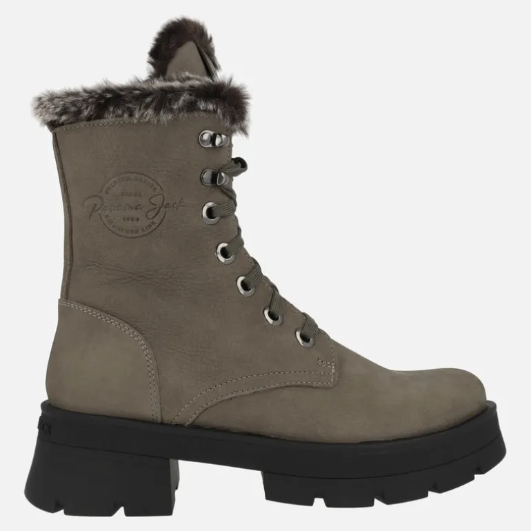 Botas Clare de piel nobuck con forro de pelo y cordones