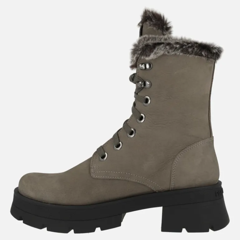 Botas Clare de piel nobuck con forro de pelo y cordones