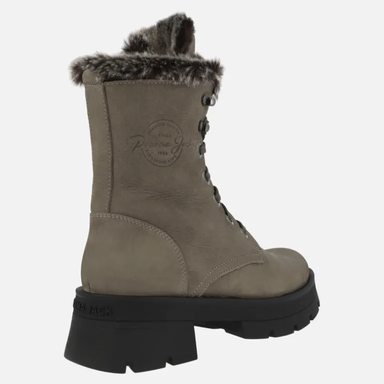 Botas Clare de piel nobuck con forro de pelo y cordones