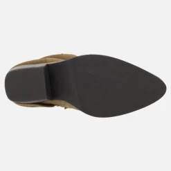 Botas cowboy de piel serraje con faldón