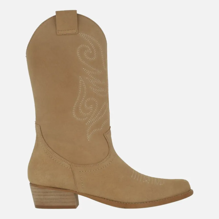 Botas cowboy Jandra en piel serraje con bordados