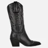 Botas cowboy negras con detalle de remaches metálicos