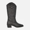 Botas cowboy Teo en piel negra con bordados