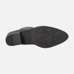 Botas cowboy Teo en piel negra con bordados