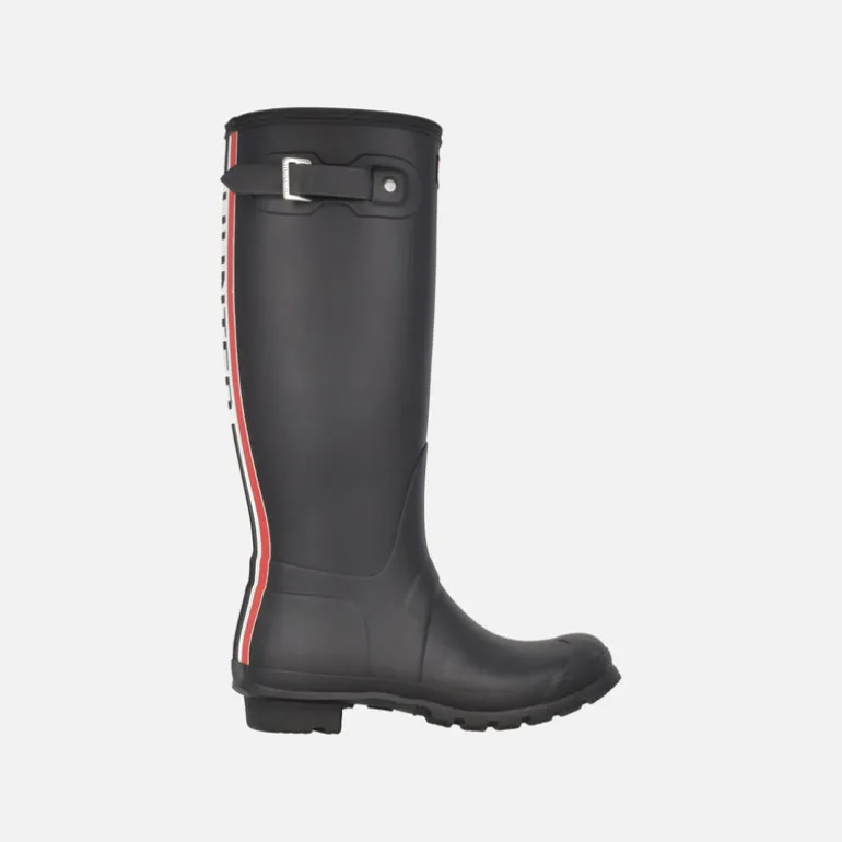 Botas de agua Hunter Orginal tall LG Bkstrp black con logo trasero