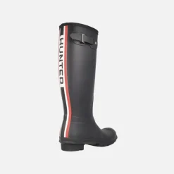 Botas de agua Hunter Orginal tall LG Bkstrp black con logo trasero
