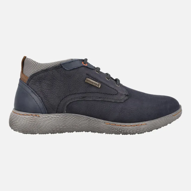 Botas de cordones para hombre en piel nobuck con membrana impermeable