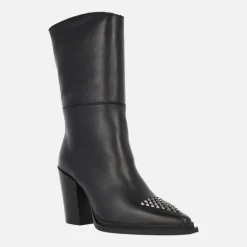Botas de piel estilo cowboy con tachas en la puntera Maysale