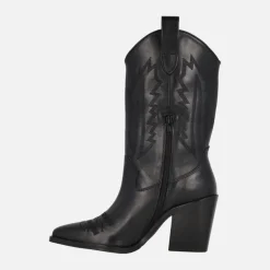 Botas de piel estilo cowboy para mujer con bordados