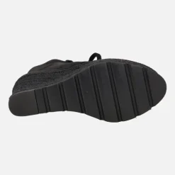 Botas de serraje con cuña alta de yute y pala de borreguillo