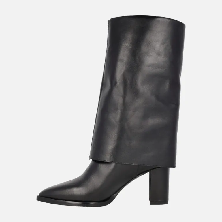 Botas de tacón Popa Demi en piel negra