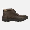 Botas marrones de piel estilo Wallaby con cordones para hombre