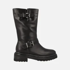 Botas moteras Alma en Pena en piel negra con hebillas