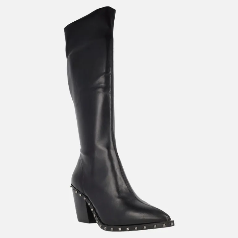 Botas negras Belita con caña elástica y estilo cowboy