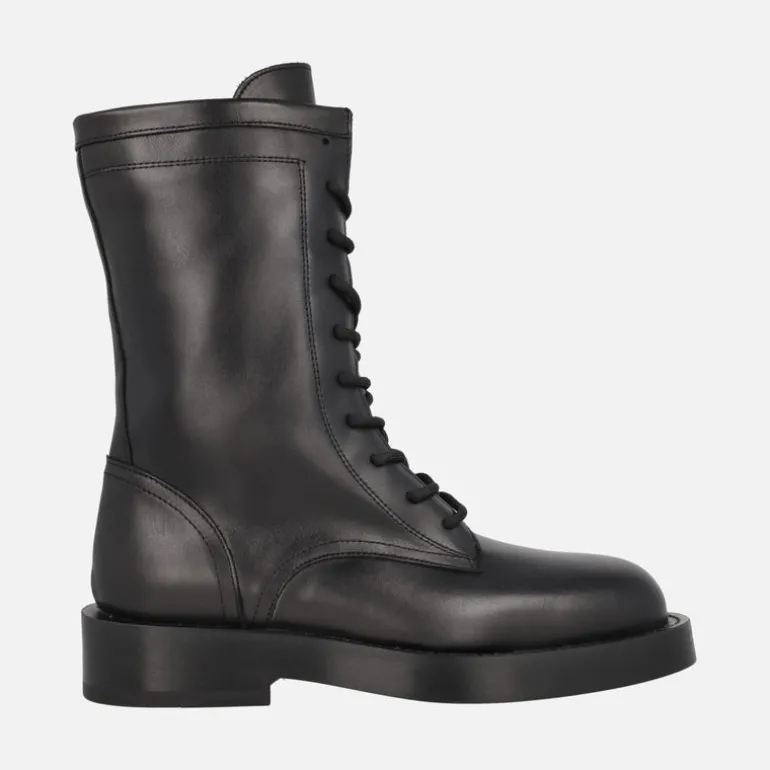 Botas negras de piel con cordones Eloise
