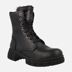 Botas negras de piel con forro de pelo Ninfa