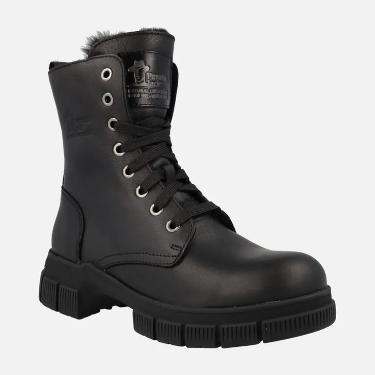 Botas negras de piel con forro de pelo Ninfa
