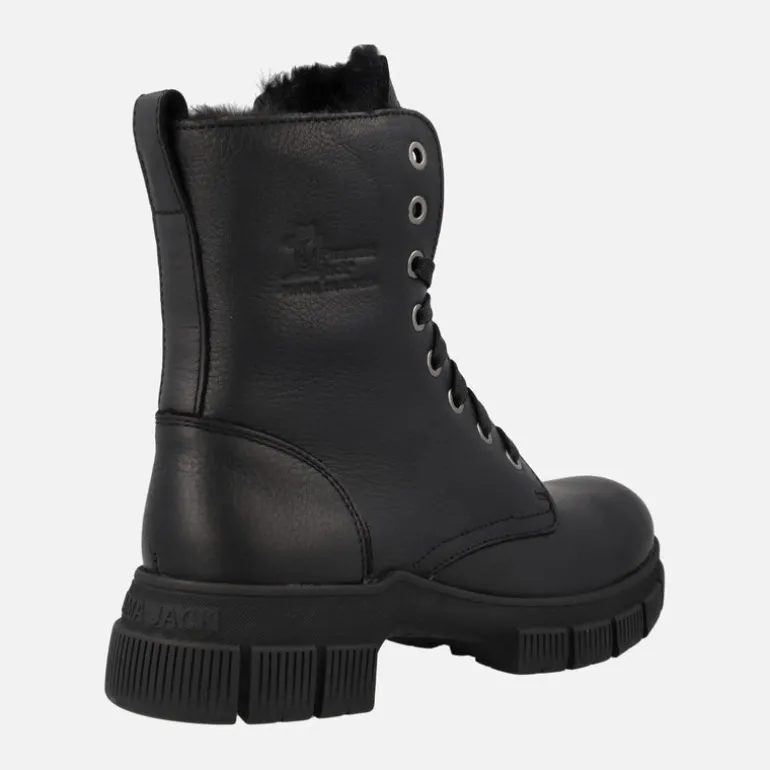 Botas negras de piel con forro de pelo Ninfa