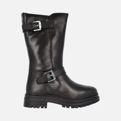 Botas negras de piel estilo biker para mujer Novaky