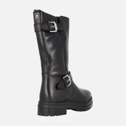 Botas negras de piel estilo biker para mujer Novaky