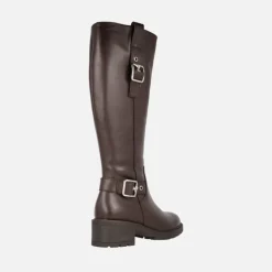 Botas Wonders en piel con caña alta y hebillas