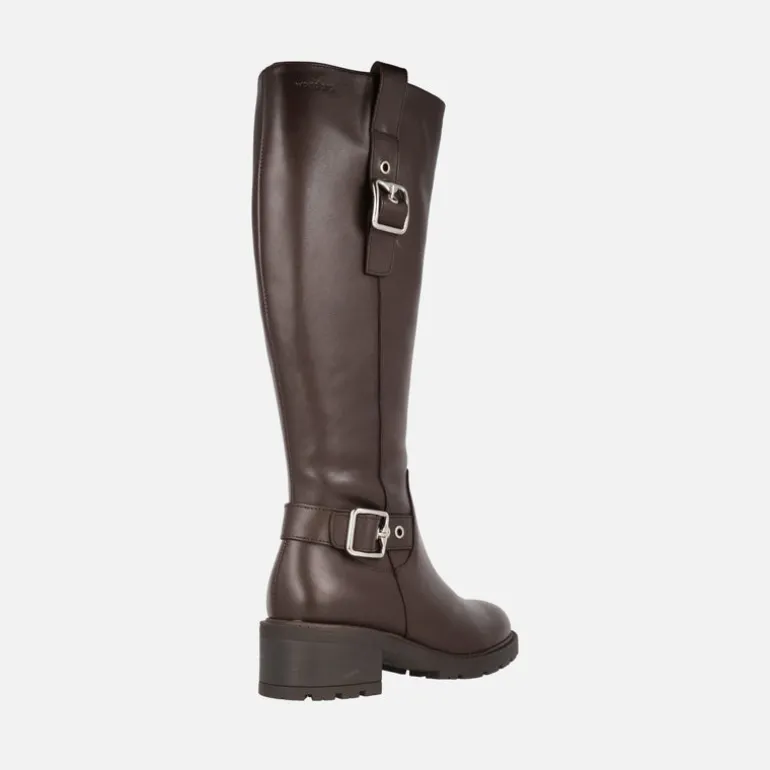 Botas Wonders en piel con caña alta y hebillas