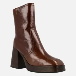 Botines Alpe Retro en charol con tacón alto y plataforma