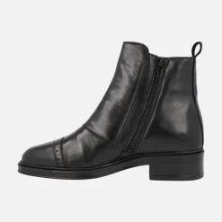 Botines Ayana de piel con tres tiras de hebillas