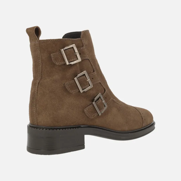 Botines Ayana de piel con tres tiras de hebillas
