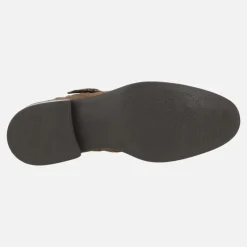 Botines Ayana de piel con tres tiras de hebillas