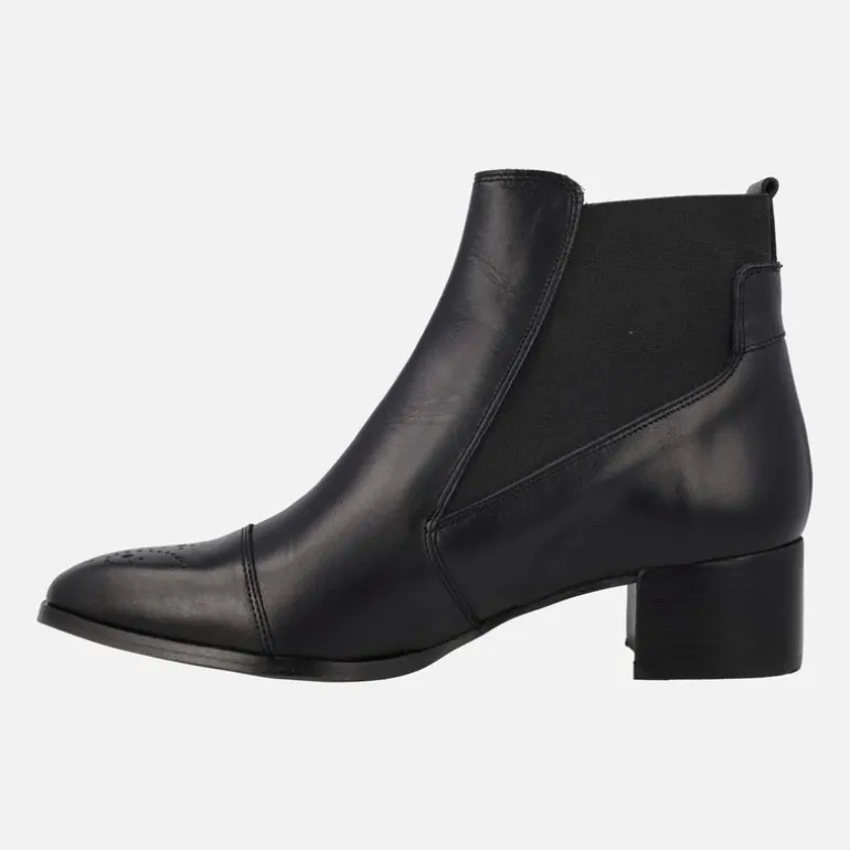 Botines chelsea para mujer con picados en la puntera