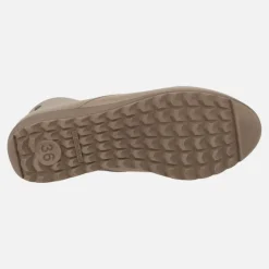 Botines confort de piel con cierre de botones y forro de pelo