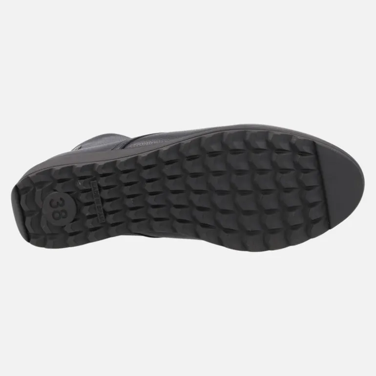 Botines confort de piel con cierre de botones y forro de pelo