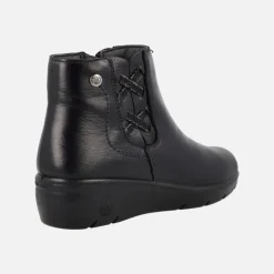 Botines confort en piel con detalle de elásticos cruzados