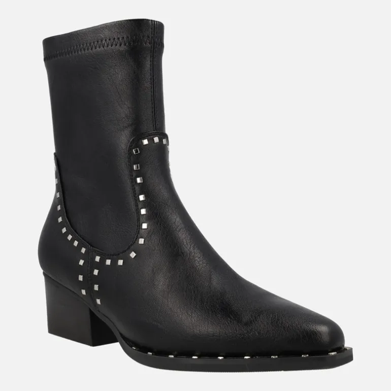 Botines cowboy con caña elástica y remaches