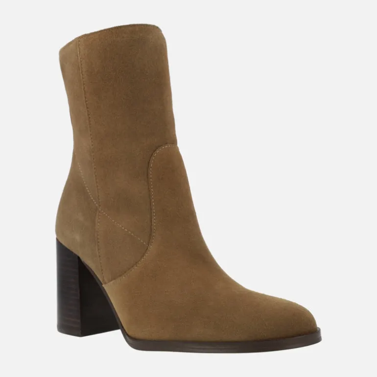 Botines de ante para mujer con tacón alto