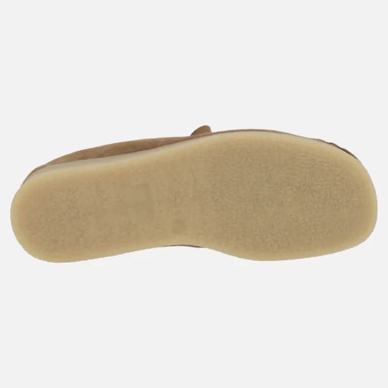 Botines de cordones en piel serraje estilo wallabee