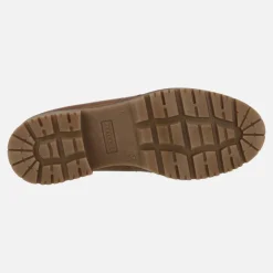 Botines de cordones en piel cuero con forro de pelo
