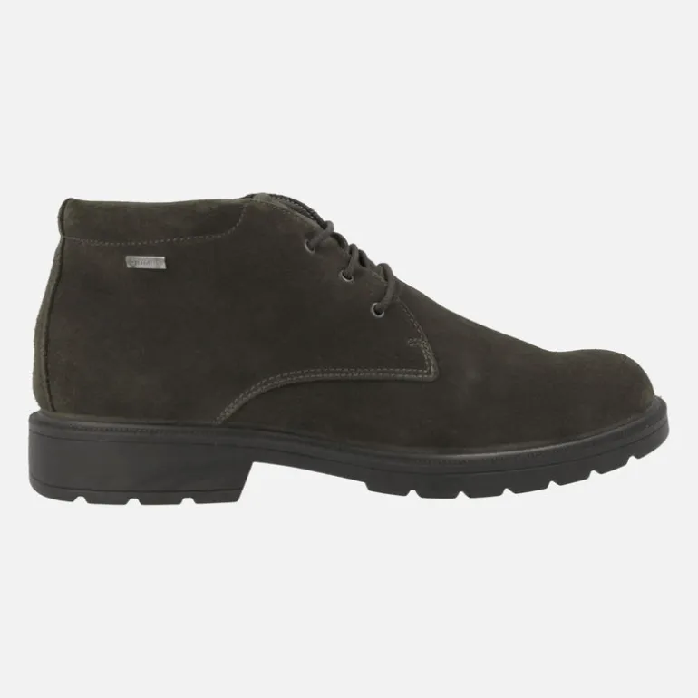 Botines de cordones para hombre en serraje marrón con membrana GORE-TEX