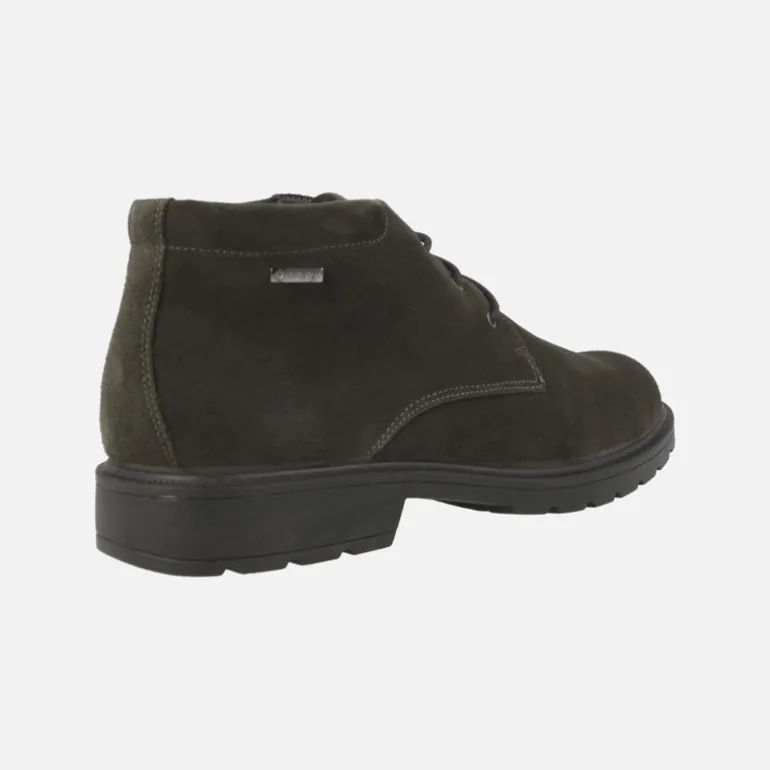 Botines de cordones para hombre en serraje marrón con membrana GORE-TEX