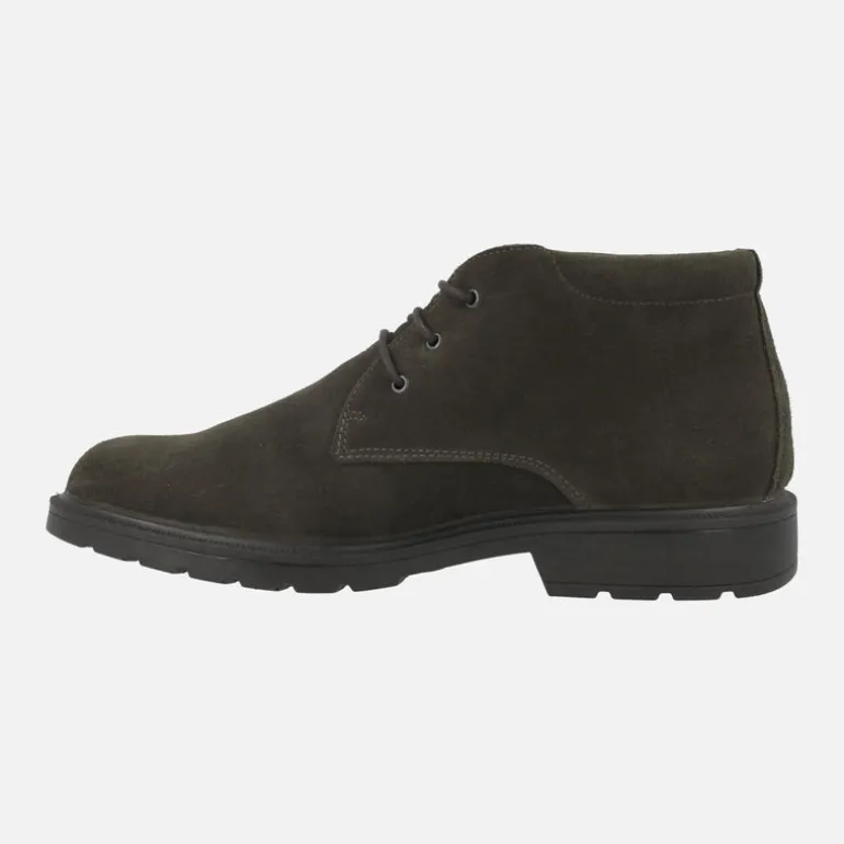 Botines de cordones para hombre en serraje marrón con membrana GORE-TEX