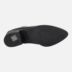 Botines de piel con tacón medio y cremallera trasera