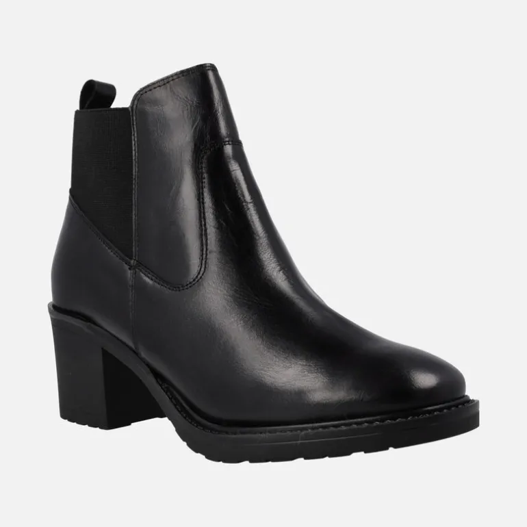 Botines de piel con trasera de tejido elástico