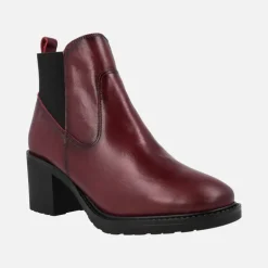 Botines de piel con trasera de tejido elástico