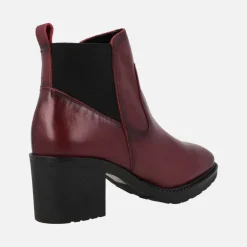 Botines de piel con trasera de tejido elástico