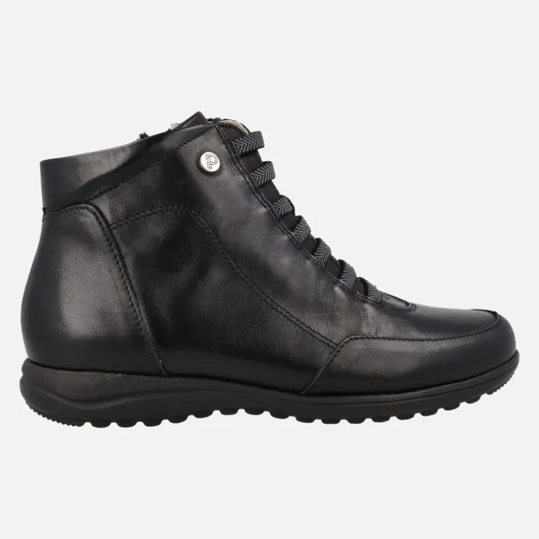 Botines de piel de estilo deportivo con cordones elásticos