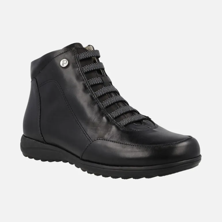 Botines de piel de estilo deportivo con cordones elásticos
